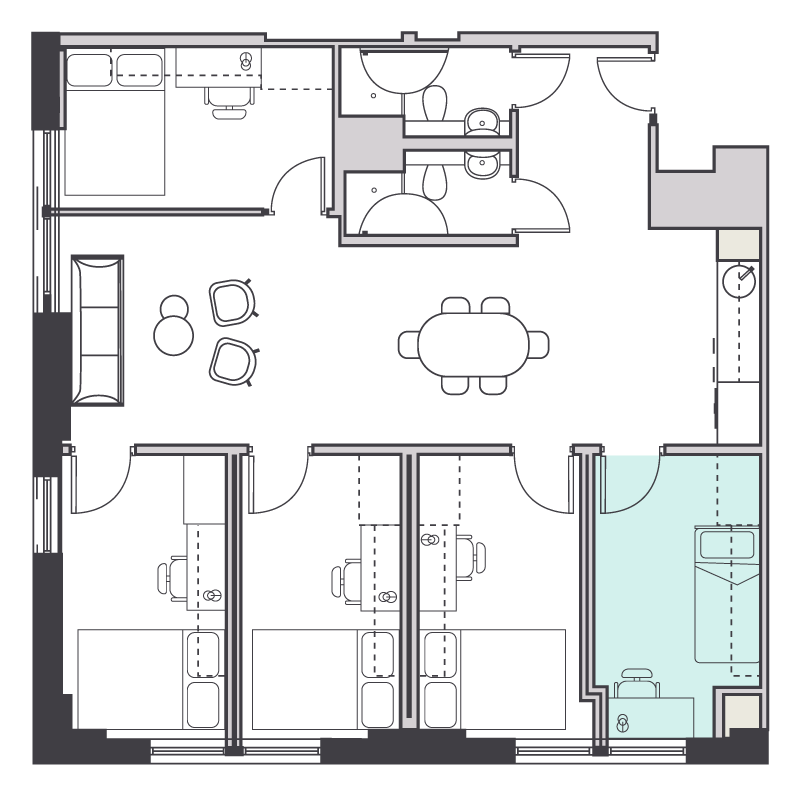 5-Bed-Share-Single-Floor-Plan